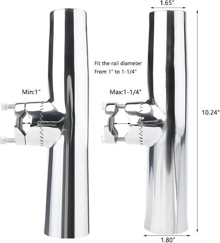 NovelBee 4pcs Stainless Tournament Style Clamp on Fishing Rod Holders,Rail Mount Fishing Rod Pole Holder for Marine Boat Yacht in Saudi Arabia