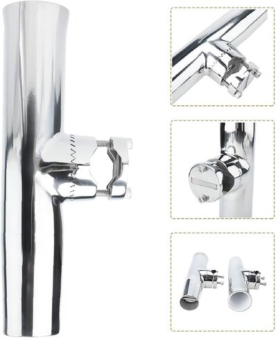 NovelBee 4pcs Stainless Tournament Style Clamp on Fishing Rod Holders,Rail Mount Fishing Rod Pole Holder for Marine Boat Yacht in Saudi Arabia