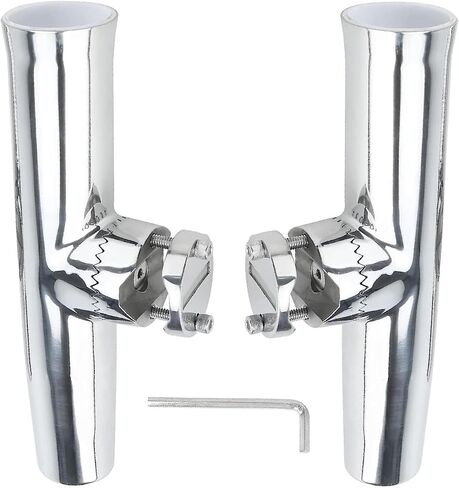 NovelBee 4pcs Stainless Tournament Style Clamp on Fishing Rod Holders,Rail Mount Fishing Rod Pole Holder for Marine Boat Yacht in Saudi Arabia