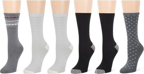 مجموعة من 6 أزواج من الجوارب النسائية فائقة النعومة من Cuddl Duds، متعددة الألوان، سهلة العناية، متوسطة الوزن in Kuwait