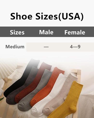 Women Thin Cotton Socks Cute Crew Socks Casual Athletic Aesthetic Socks Neutral Slouchy Solid Color Sock 6 Pairs 4-9 in Saudi Arabia
