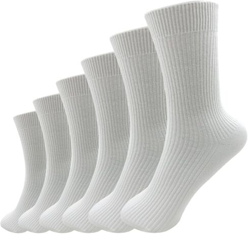 Women Thin Cotton Socks Cute Crew Socks Casual Athletic Aesthetic Socks Neutral Slouchy Solid Color Sock 6 Pairs 4-9 in Saudi Arabia
