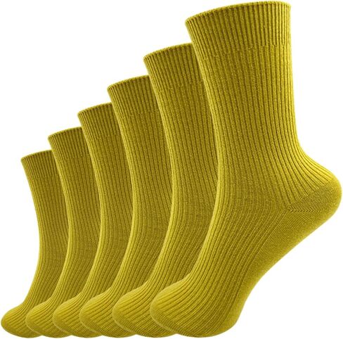 Women Thin Cotton Socks Cute Crew Socks Casual Athletic Aesthetic Socks Neutral Slouchy Solid Color Sock 6 Pairs 4-9 in Saudi Arabia