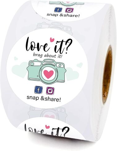 WHING Happy Mail Funny Small Shop Stickers, Online Retailers Shop Owners Order Packages Labels Small Business Thank You Sticker Envelope Seals, 500 Labels Per Roll in Saudi Arabia