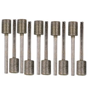 20pcs Diamond Burrs Set, 1/4 inch/6mm Shank, 120 Grit, Diamond Carving Bits Mounted Points, Grinding Burrs, 5pcs Diamond Burr Set - 1/4" Shank, 50 Grit - Coarse