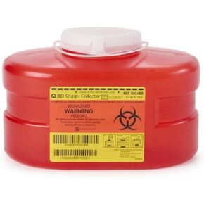 B-D Multi-Use One-Piece Sharps Containers - Regular Funnel Vented Cap, 3.3 Quart