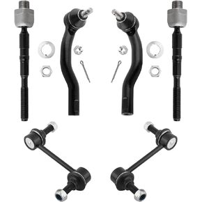 BOXI (Set of 6) Front Sway Bar Links + Inner and Outer Tie Rod Ends Kit Fit for Ford Edge 2007-2014 | for Lincoln MKX 2007 2008 2009 2010 2011 2012 2013 2014 2015 | K750159 EV800576 ES800473 ES800474