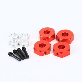 RCAWD Alloy 12mm Wheel Hex Hub & Spacer AXI232018 for Axial 1/10 SCX10 III PRO Capra 1.9 Upgrades Part Red