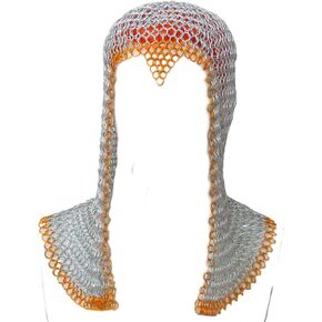 Chainmail Hood Chain Mail Coif Collectibles Butted Chainmail Open Neck Coif Hood Silver