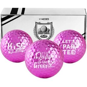 Funny Golf Gifts Set for Women, Golf Balls Set for Golf Lovers, Perfect for Mom, Boss Lady for Birthday, The Queen of The Green, Red