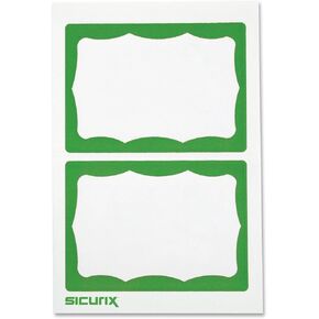 Baumgartens Name Badge Insert, Green Border, Box of 100 (67646)