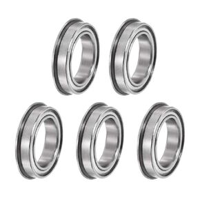 uxcell F6701ZZ Flanged Ball Bearing 12mmx18mmx4mm Double Metal Shielded (GCr15) Chrome Steel Bearings 5pcs