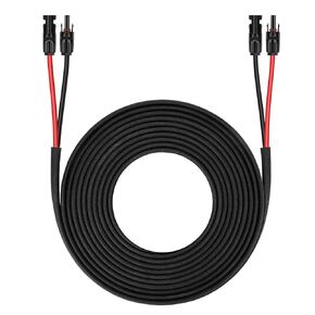 كابل تمديد اللوحة الشمسية - 25FT 10AWG(6mm²) سلك اللوحة الشمسية مزدوج مع موصل أنثى وذكر، سلك نحاسي معلب للقارب المنزلي RV لوحة شمسية خارجية - طرف واحد مثبت (10AWG 25FT)