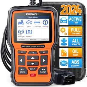 FOXWELL NT510 Elite fit for Land Rover Jaguar OBD2 Scanner Bidirectional Control Full System Diagnostic Scan Tool Code Reader, All Services Engin SRS Transmission ABS Bleeding Oil EPB TPMS Brake Reset