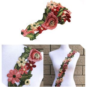 1Yard Flower Embroidered Trim Lace Ribbon DIY Wedding Sewing Applique Craft DIY