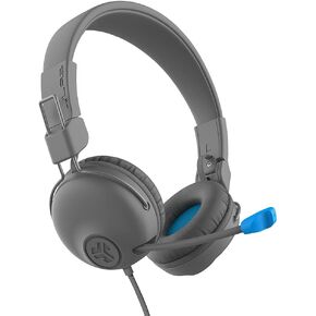 JLab JBuddies Learn On-Ear Kids Headphones, Retractable Boom Mic, Built-in Volume Regulators for Safety, Folding, Adjustable, Great for Schooling Homework and Virtual Classes