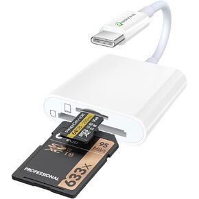 USB C SD Card Reader Adapter 4 Ports, Camera Memory SD Card Reader for iPhone 15, USB C Male to USB Female Micro SD TF Power Charging Splitter for iPad Pro, MacBook Pro and More USB C Devices