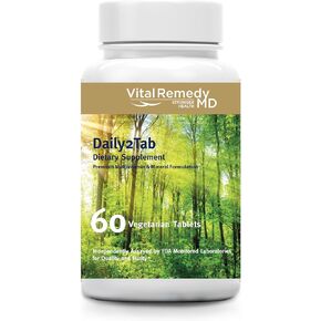 Multivitamin for Women & Men - Daily2Tab Multimineral Tablet with Antioxidants, Vitamin C, Vitamin D, Vitamin B12, Lycopene & Selenium for Health Support (60 Count)