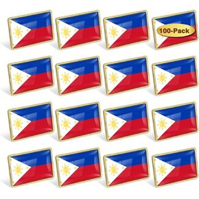 12/24/50/100Pcs Philippines Flag Lapel Pins Bulk - Metal Filipino Philippine Brooch Badge Souvenir for Men Women Clothes Bags Hats
