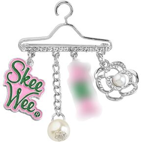 WSNANG Greek Paraphernalia Sorority Gifts Pink and Green Bead Bracelet Sorority Brooch Pin Gift Pink and Green Jewelry