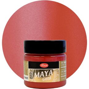 Viva Decor Maya Gold (Gold) 1.52 Fl Oz - Shiny metallic acrylic paint for creative works on wood, glass, and porcelain. Impact-resistant, smudge-proof, and weatherproof for long-lasting results