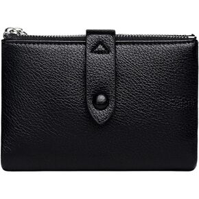 Small Wallet for Women Slim Bifold Credit Card Holder RFID Blocking Double Zipper Coin Pocket Ladies Wallet Purse