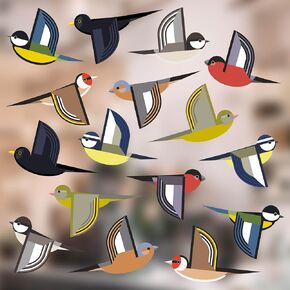16-Pack Flock of Bird Window Clings - Lifelike, Colourful Window Decals to Prevent Bird Strikes -Double-Sided for Bird Window Strike Prevention - Stop Birds from Hitting Windows