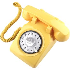 Retro Telephone, Classic Landline Telephone Vintage Old Fashioned Corded Telephone with Redial Function,for Home & Office Decor, Red