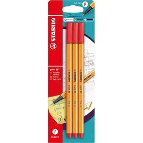 STABILO Point 88 FINELINER Pigment Liner 88/41 (Pack of 3) - Blue