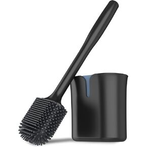 MR.SIGA Toilet Brush and Holder, Wall Mounted Toilet Brush for Bathroom Cleaning, Compact Toilet Brush with Holder Set, Gray, 1 Pack
