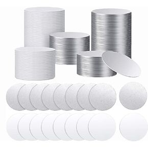 Muka 100Pcs 2 Inch Round Sublimation Blank Aluminum Sheets, Aluminum Board Heat Transfer for Breastpin, Retractable Badge Holder, Photo Tray, Collapsible Phone Holders