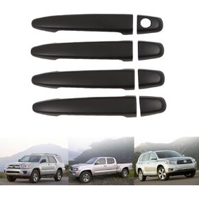 Exterior Door Handles Covers for Toyota 4RUNNER 2003-2009 / Prado 2003-2009 / Highlander 2009-2014 / Tacoma 2005-2010 4 Door 1 Set 8 Pcs (Matte Black)