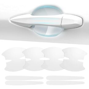 8PCS Car Door Handle Anti-Scratches Sticker, Universal Auto Door Bowl Protective Strips for Cars Trucks SUVs, Automotive Exterior Accessories (Transparent)