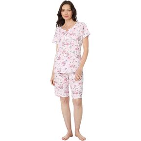 Karen Neuburger Women's Printed Short Sleeve Bermuda Pj