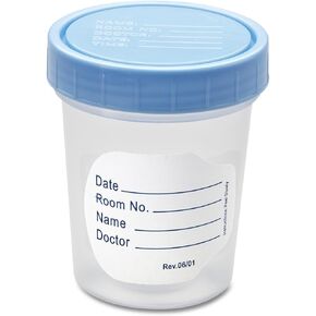 Medline Basic Specimen Container, Polypropylene, Non Sterile, Latex Free, 4 oz. Capacity, Clean (Pack of 500)