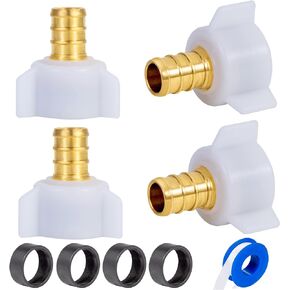 PEX 1/2" x 1/2" NPT Female Threaded Swivel Elbow NPSM Brass Crimp Fittings, Pex Fittings 1/2 inch 90 Degree Swivel Female Adapter For RV Pex Faucet Connector(6PCS 1/2" Elbow)