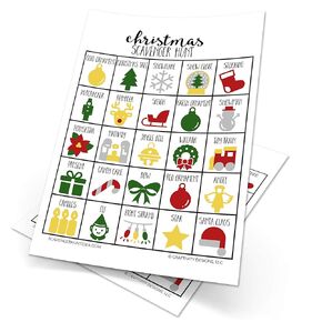 Halloween and Christmas Scavenger Hunt Games for Kids, Outdoor or Indoor, Road Trip, Travel Activities, Includes 10 Dry Erase Markers and Cards, Family Game Night