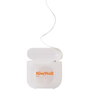 RiseWell Scrubby Floss - Natural PFAS Free Floss - Dentist Designed Xylitol, Hydroxyapatite Floss - Vegan, Gluten, Paraben-Free, Chemical Free Floss - Waxed Dental Floss Mint Flavor, 30 Yards