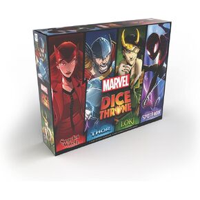Marvel Dice Throne 4-Hero Box with Scarlet Witch, Thor, Loki & Spider-Man - 2-4 Player Competitive Dice Game
