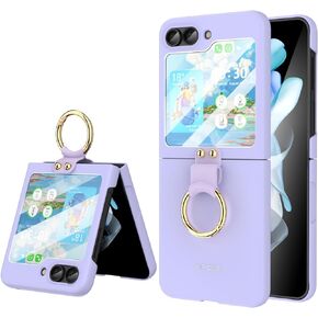 DAKORIE for Samsung Galaxy Z Flip 5 Phone Case, Full Body Protector with Golden Ring Shockproof Phone Cover for Samsung Galaxy Z Flip 5 5G(Green)