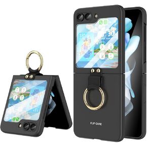 DAKORIE for Samsung Galaxy Z Flip 5 Phone Case, Full Body Protector with Golden Ring Shockproof Phone Cover for Samsung Galaxy Z Flip 5 5G(Green)