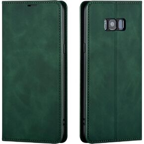 EYZUTAK Galaxy S9 PU Leather Flip Case, Kickstand Card Slot, Magnetic Closure Wallet Cover - Black
