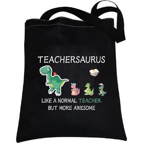 CMNIM Dinosaur Teachersaurus Gifts Funny Teacher Tote Bag Thank You Teacher Appreciation Gifts Teacher Reusable School Bag