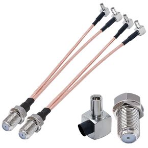 2PCS RG316 Type F to TS9 Coax Cable, Right Angle Dual TS9 Male to F Type Female Splitter Cable, 6inch (15cm) F Type TS9 Coaxial Cable for WLAN, Antenna Extension