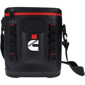 Cummins Portable Soft Cooler Bag CMN34718 12-Can Double-Laminated Insulated Cooler with Strap, 48-Hour Ice Retention Adult Insulated Thermal Bag for Work Camp Beach - Black