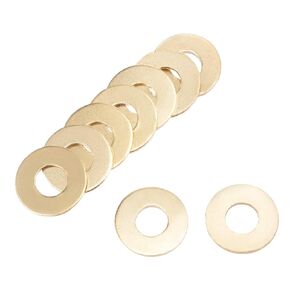 uxcell 100Pcs 5.2mm x 12mm x 0.8mm Brass Flat Washer for Screw Bolt