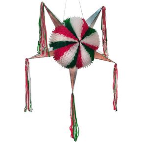 Large Cinco de Mayo Pinata Green, White, Red 5-Point Star Foldable Christmas Pinata Mexican Independence Day Pinata Party Decoration - Fiesta Mexicana 16th of September Piñata para Posada Navidad in Kuwait