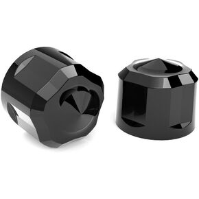 Diamond Cut Crown Bolt Cap Kit (Black Painted) for M8 motorcycle motors