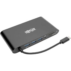 قاعدة توصيل Tripp Lite USB 3.1 Gen 1 USB-C مع USB-A، HDMI، VGA، mDP، جيجابت إيثرنت، بطاقة ذاكرة، 3.5 مم وشحن USB-C PD، USB C، USB نوع C، USB نوع C ( U442-DOCK1) in Kuwait