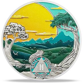 2 Year Sobriety Chip Triplate AA Coin Medallion Alcoholics Anonymous Recovery Anniversary Token Sobriety Gifts for Men Women